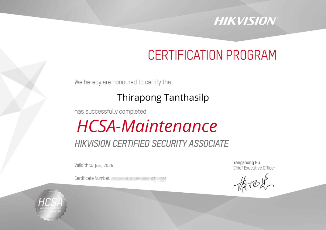 Certivicate HSCA